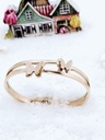 Dual Butterfly Charm Bangle – Artificial Rose Gold