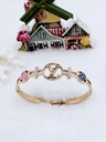 Iconic Monogram & Flower Bangle - Artificial Rose Gold