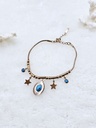 Celestial Charm Bracelet with Turquoise Accents - Artificial Rose Gold