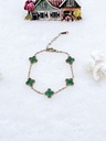 Malachite Clover Charm Bracelet - Artificial Rose Gold