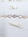 Heart & Initial Bolo Bracelet with Crystal Accents - Artificial Rose Gold