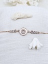 Concentric Circle Bolo Bracelet with Crystal Accents - Artificial Rose Gold