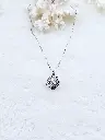 Sparkling Flower Pendant Necklace - Artificial White Gold