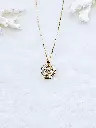 Sparkling Crystal Flower Pendant Necklace - Artificial Yellow Gold