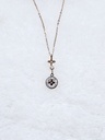 Clover & Circle Pendant Necklace with Crystal Accents - Artificial Rose Gold