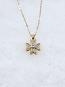 Sparkling Snowflake Rotating Pendant Necklace - Artificial Yellow Gold