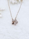 Sparkling Floral Cluster Openable Pendant Necklace - Artificial Rose Gold