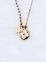 Layered Clover Charm Necklace with MOP - Artificial Rose Gold