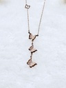 Cascading Butterfly Pendant Necklace - Artificial Rose Gold