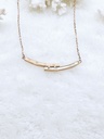 Interlocking Bar Necklace with White Inlay - Artificial Rose Gold