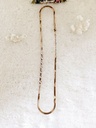 Crystal Embellished Flat Chain Necklace - Artificial Yellow Gold