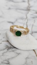 Emerald Blossom Grace Ring – Artificial Yellow Gold 
