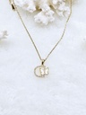 Butterfly Initial Pendant Necklace with Crystals - Artificial Yellow Gold