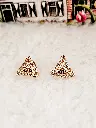 Triangular Cubic Zirconia Stud Earrings - Artificial Yellow Gold